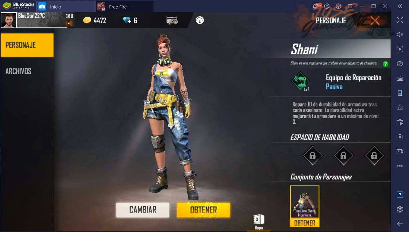 Qué personaje de Free Fire es ideal para jugar agresivo