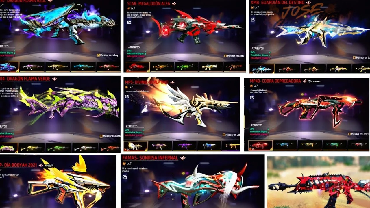 Evolutivas de Free Fire lista completa
